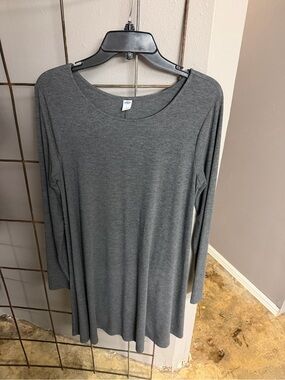Old Navy Gray Long Sleeve Swing Dress